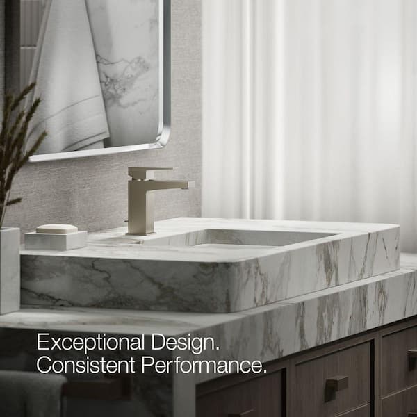 Honesty Single Handle Single Hole Bathroom Sink Faucet 0.5 Gpm In Brushed Nickel