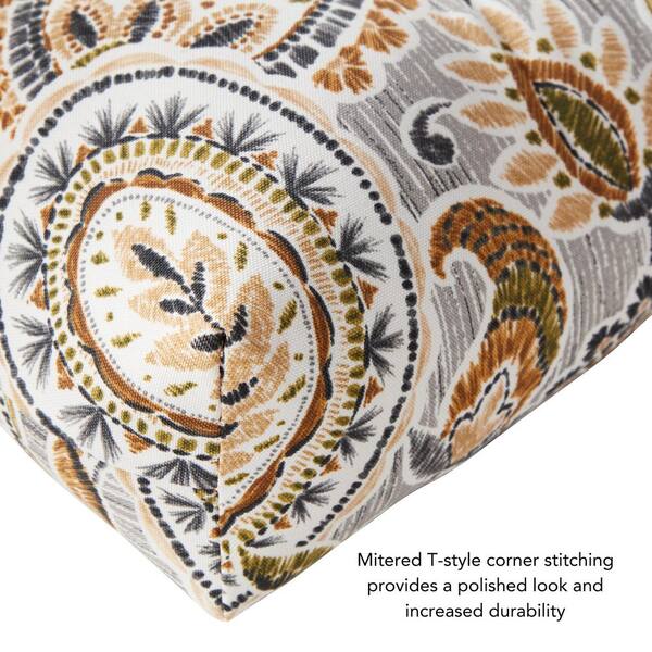 Greendale Home Fashions Arctic Paisley Square Tufted Outdoor Seat