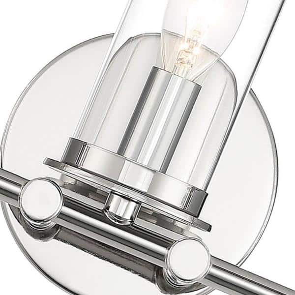 Designers Fountain - Hudson Heights 18 in. 3-Light Polished Nickel Coastal Vanity Light with Clear Glass Shades