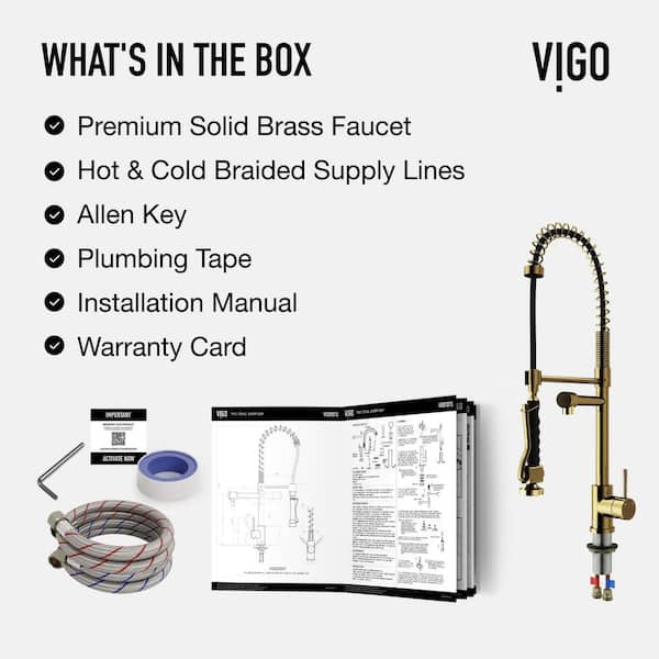 VIGO Zurich Single Handle Pull-Down Sprayer Kitchen Faucet in