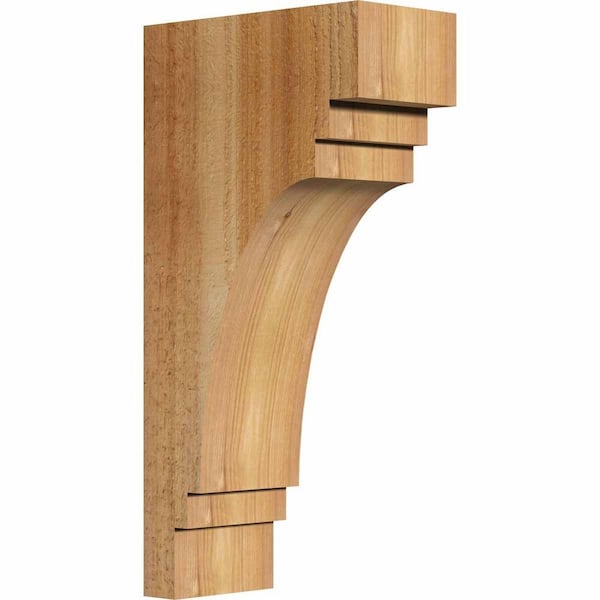 Ekena Millwork 4 in. x 8 in. x 16 in. Western Red Cedar Pescadero Rough Sawn Corbel