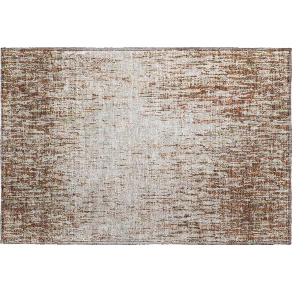 Mayfield Premium Machine Washable Abstract AMF2439 Paprika 3 ft. x 4 ft. Area Rug price history on PriceWatchPro