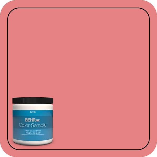 BEHR PREMIUM PLUS 8 oz. #P170-4 Sugar Poppy Satin Enamel Interior/Exterior Paint & Primer Color Sample