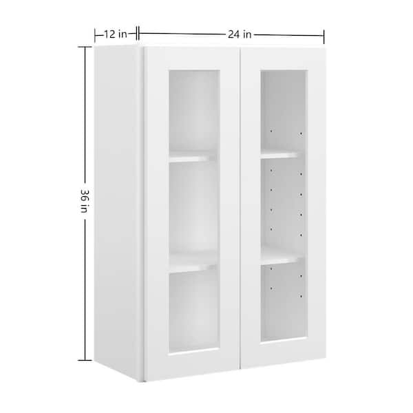 36 in. W x 12 in. D x 12 in. H in Shaker Dove Plywood Ready to Assemble Wall Cabinets without Glass