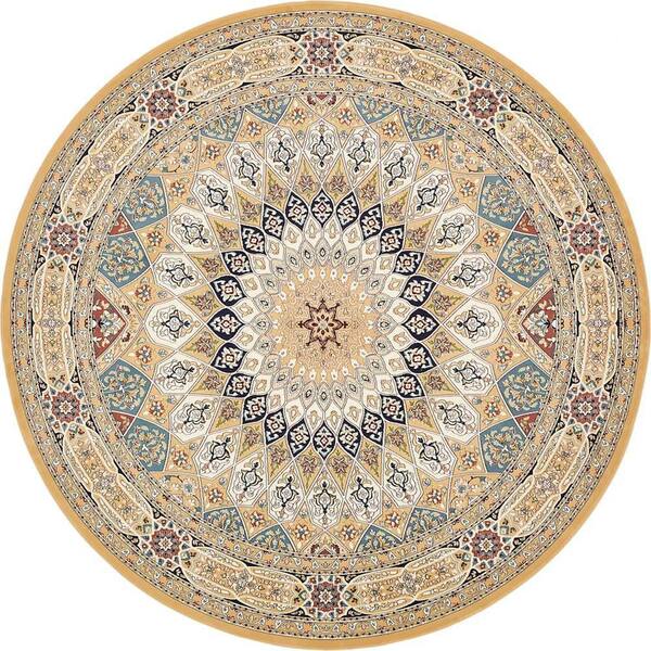 Unique Loom Narenj Adams Tan 10' 0 x 10' 0 Round Rug 3135784 The Home