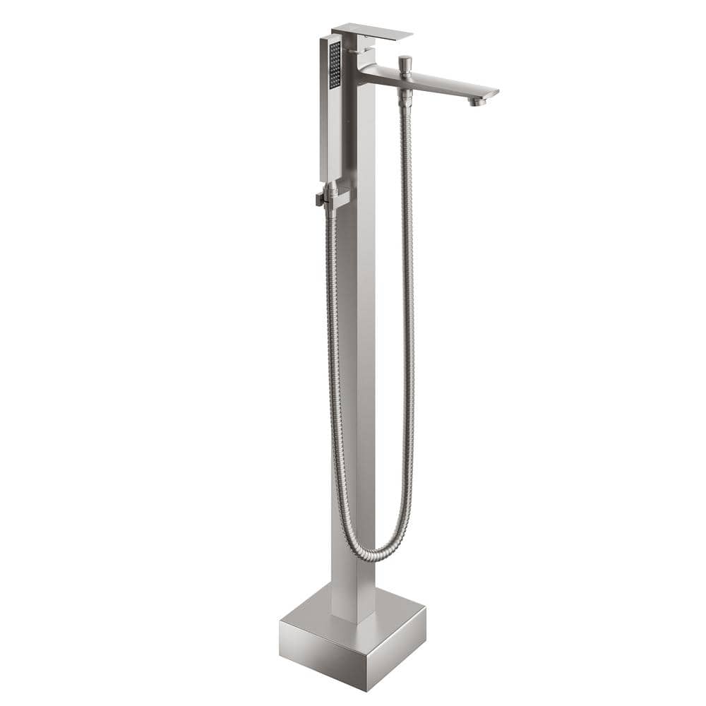 Single-Handle Freestanding Tub Faucet Floor Mounted Bathtub Filler Faucet with Hand Shower in. Brushed Nickel price history on PriceWatchPro