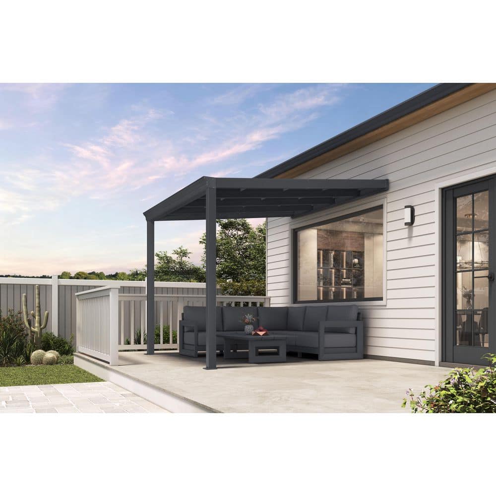 10 ft. x 10 ft. Gray Wall-Mounted Aluminum Outdoor Pergola with Individual Adjustable Roofs and In-Built Gutter System price history on PriceWatchPro