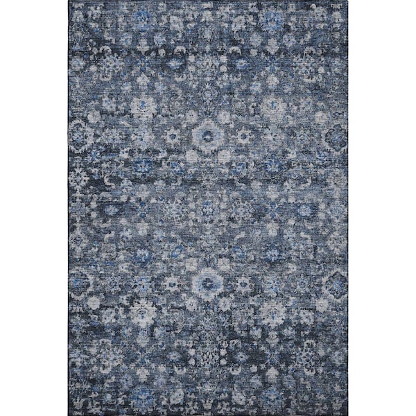 Mayfield Premium Machine Washable Indoor/Outdoor Geometric AMF651 Blue 2 ft. 6 in. x 3 ft. 10 in. Area Rug