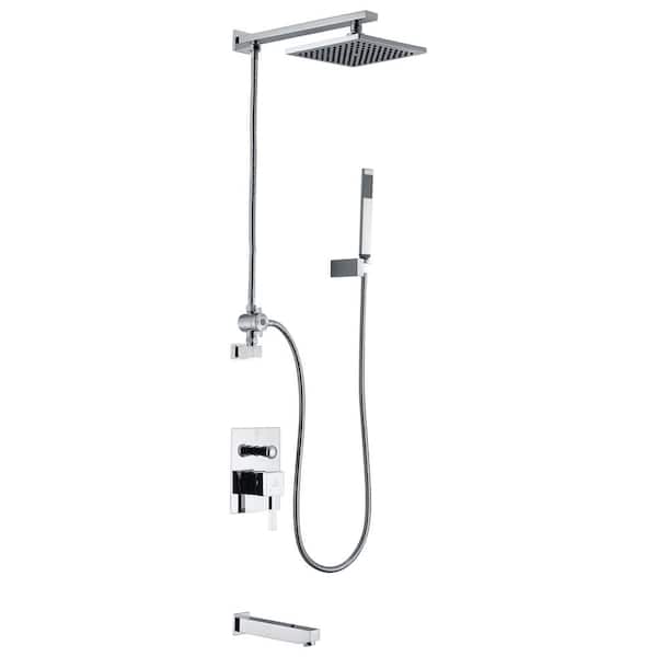 ANZZI Byne 1-Handle 1-Spray Tub and Shower Faucet with Sprayer Wand in Polished Chrome (Valve Included)