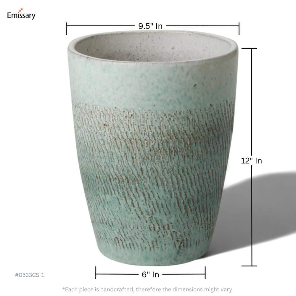 Emissary 12"H x 9.5"W Round Ceramic Outdoor Planter