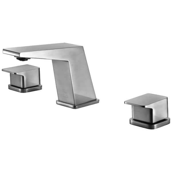 ALFI BRAND 8 in. Widespread 2-Handle Luxury Bathroom Faucet in Brushed Nickel