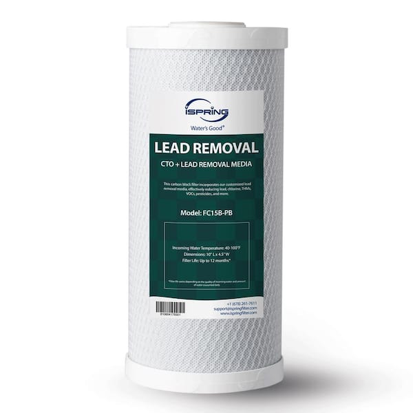 ISPRING 4.5 in. x 10 in. Lead, Arsenic, Cadmium, Chlorine Reducing Whole House Water Filter, Fits WGB21B-CPB