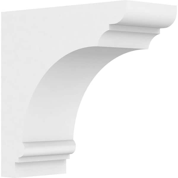 Ekena Millwork 3-1/2 in. x 8 in. x 8 in. Standard Hughes Unfinsihed Architectural Grade PVC Bracket