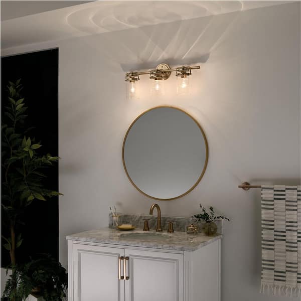 KICHLER Brinley 24 in. 3-Light Champagne Bronze Vintage Bathroom