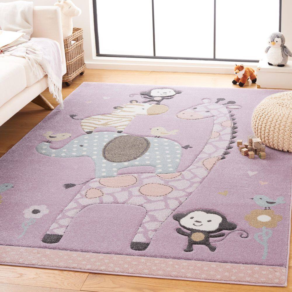 Carousel Kids 5 X 8 Purple Animal Print Area Rug price history on PriceWatchPro