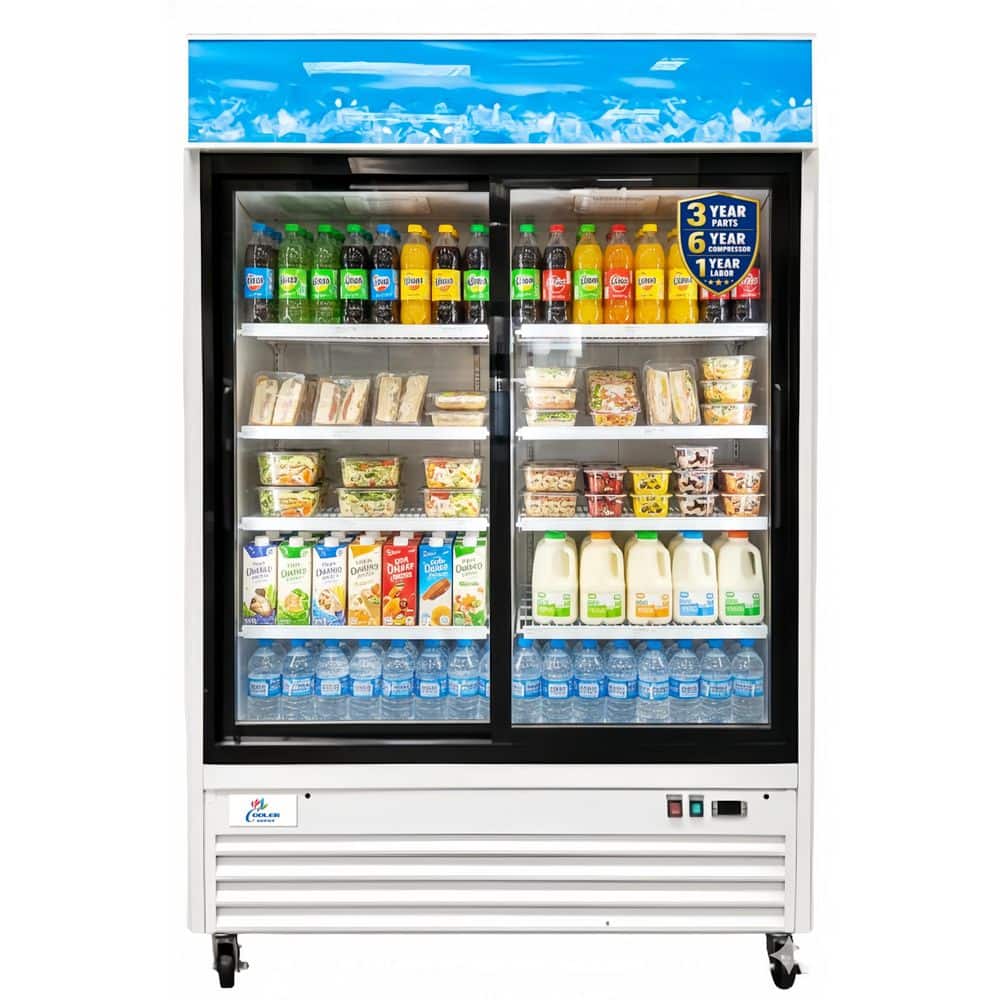 SG series 53 in. W 45 cu. ft. Two Sliding Glass Door Reach In Merchandiser Commercial Refrigerator in White
