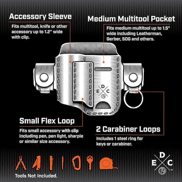 7.5 in. Standard Medium Black Full-Grain Leather Tool Organizer