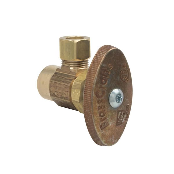 1/2 in. Sweat Inlet x 3/8 in. Compression Outlet Rough Brass Multi-Turn Angle Valve