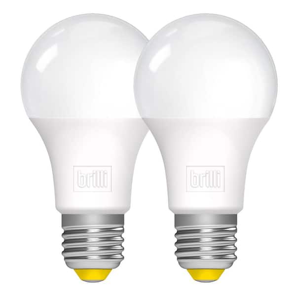 Brilli Wellness Lighting 75-Watt Equivalent A19 Dimmable Brilli Wind Down LED Light Bulbs in White (2-Pack)