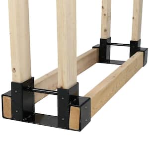 Steel Firewood Log Rack Bracket Kit - Adjustable to Any Length