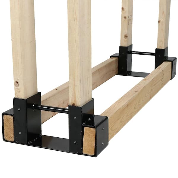 Sunnydaze Decor Steel Firewood Log Rack Bracket Kit - Adjustable to Any Length