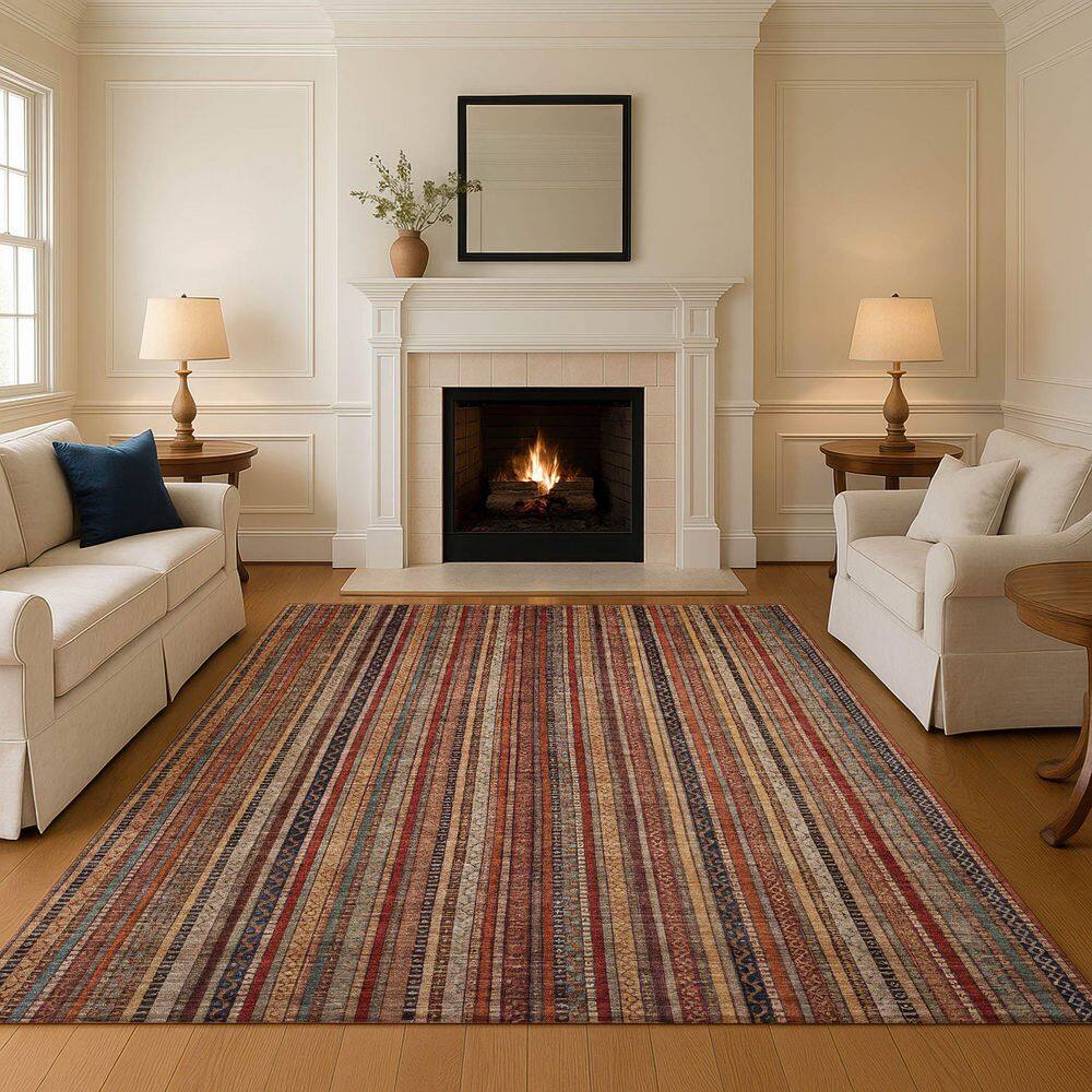 Mayfield Premium Machine Washable Abstract AMF1654 Paprika 3 ft. x 4 ft. Area Rug price history on PriceWatchPro