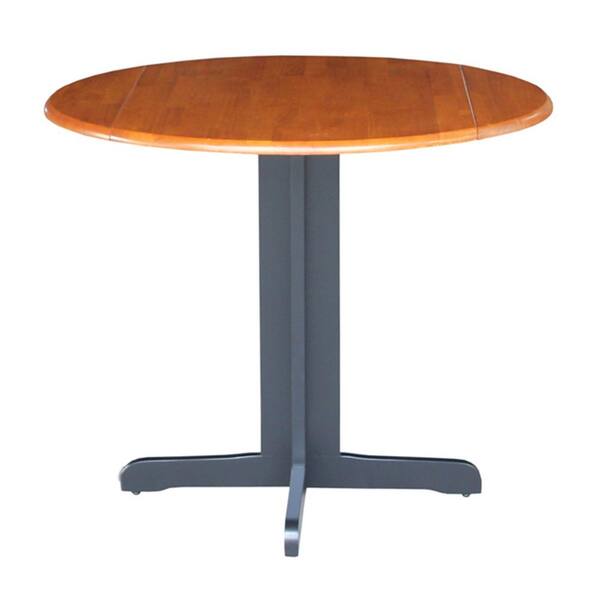 International Concepts Black and Cherry Skirted Dining Table