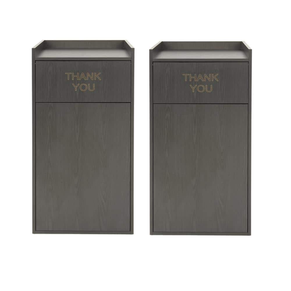 40 Gal. Black Wood Tray Top Food Service Industry Waste Enclosure Commercia