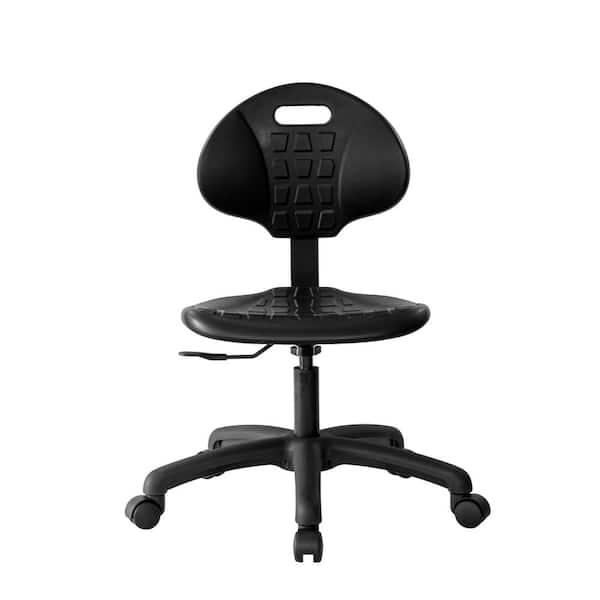 Unbranded Black Polyurethane Chair 5 in. of Seat Height Adjustment (16-21 in. seat height). Ergonomic and Easy to Clean