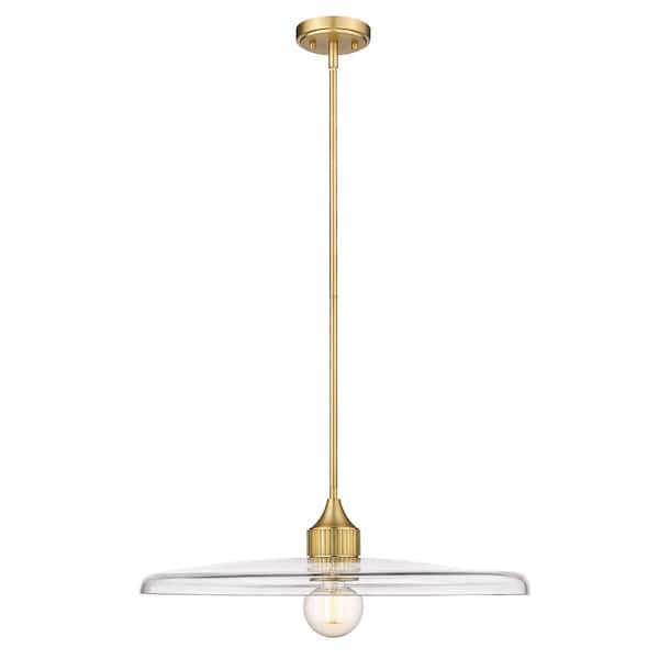 Unbranded Paloma 1-Light Olde Brass Island Pendant Light with Glass Shade