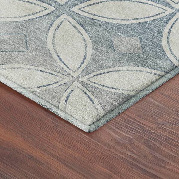 Mayfield Premium Machine Washable Abstract AMF2423 Ivory 10 ft. x 14 ft. Area Rug