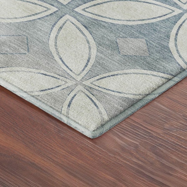 Mayfield Premium Machine Washable Abstract AMF2423 Ivory 5 ft. x 7 ft. 6 in. Area Rug
