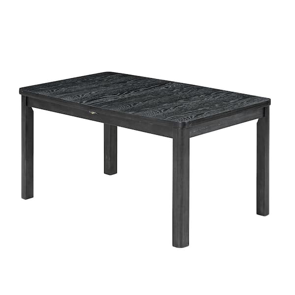 Polibi 9-Piece Rustic Black/ Gray Extendable Wood Top Dining Room