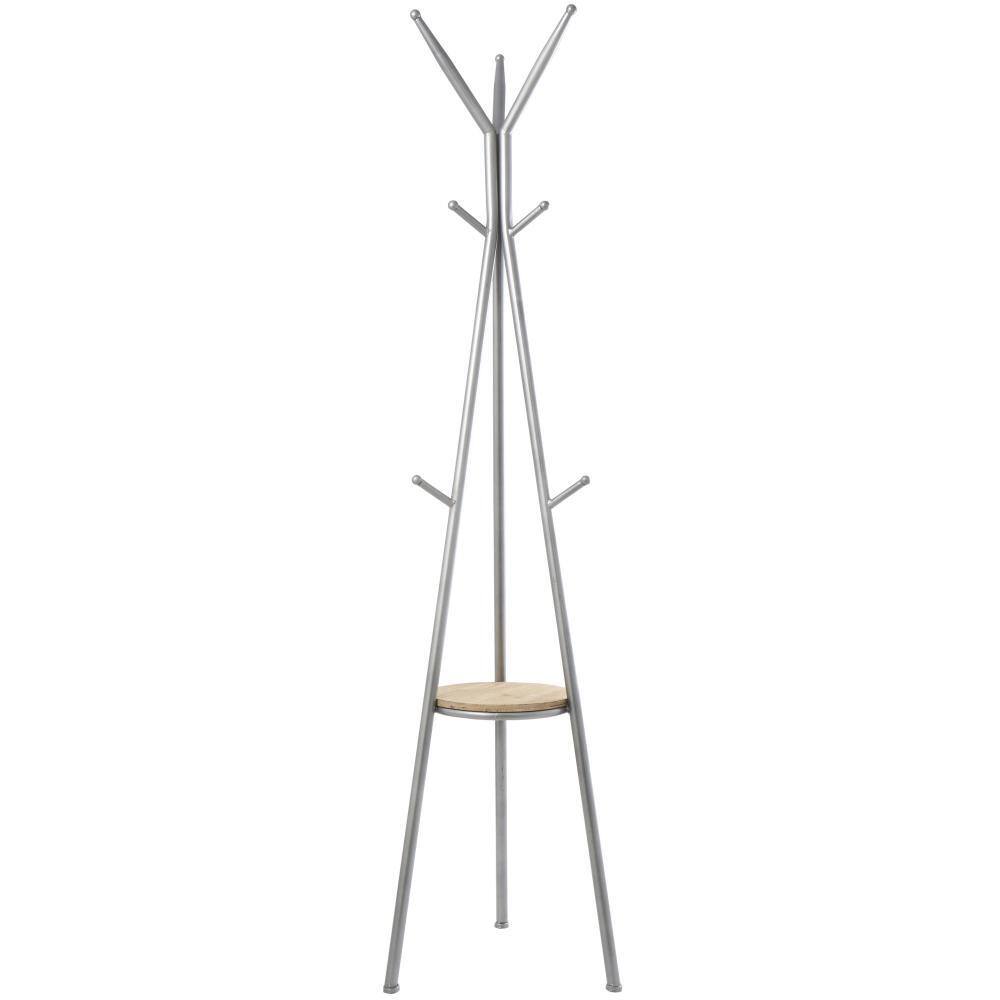 Nordic Black Metal and Wood 3-Tier Coat Stand