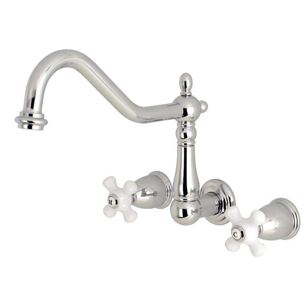 Heritage 2-Handle Wall-Mount Standard Kitchen Faucet in Polished Chrome price history on PriceWatchPro