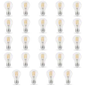 40-Watt Equivalent A19 Dimmable CEC 90+ CRI Indoor Clear Glass E26 LED Light Bulb, Soft White 2700K (24-Pack)