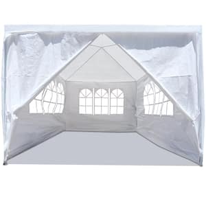 Heavy Duty 10 ft. x 10 ft. White Party Tent Wedding Canopy with 4 Removable Walls