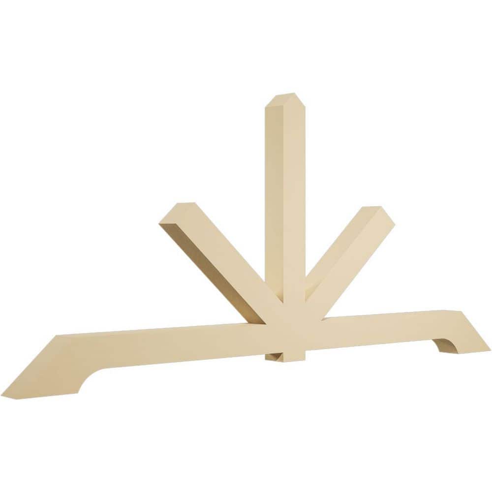 84 in. W x 38 1/2 in. H x 4 in. D x 4 in. F, 11/12 Pitch, Vanguard Signature Urethane Gable Bracket, Primed Tan