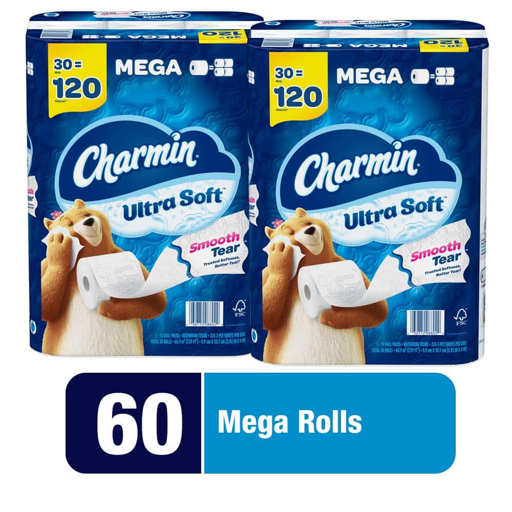 Charmin UltraSoft Smooth Tear Toilet Paper (224Sheets Per Roll, 30