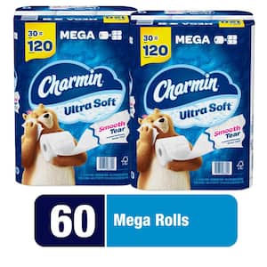 Ultra-Soft Smooth Tear Toilet Paper (224-Sheets Per Roll, 30-Mega Rolls) (Multi-Pack 2)