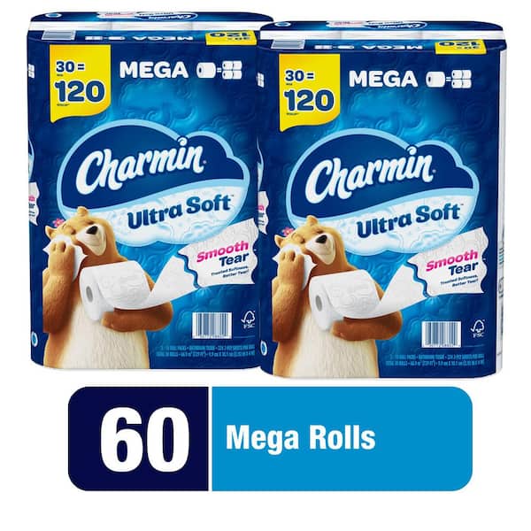 Charmin Ultra-Soft Smooth Tear Toilet Paper (60 Mega Rolls)