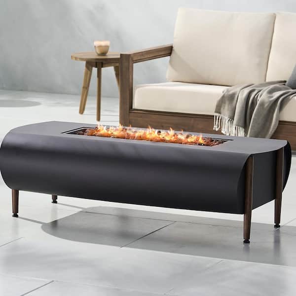 50 in. Dark Gray Rectangular Propane Outdoor Fire Pit