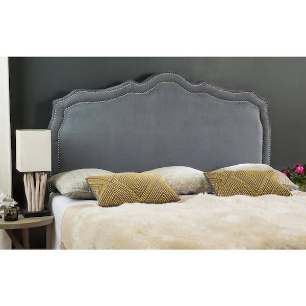 SAFAVIEH Skyler Gray Queen Upholstered Headboard