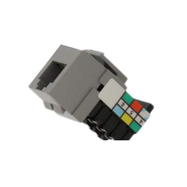 Leviton QuickPort 6P6C Voice Grade Connector, Gray 41106-RG6