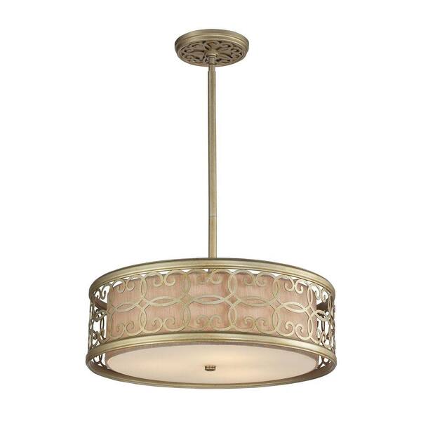 Titan Lighting Santa Monica 3-Light Aged Silver Pendant
