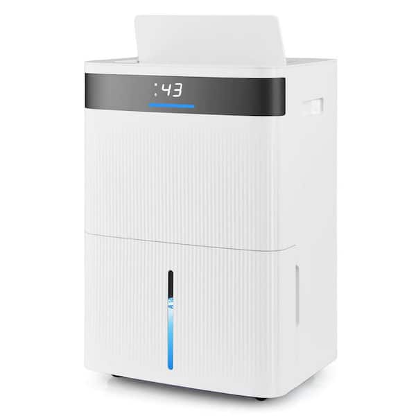 74 pt. 4500 sq. ft. with Bucket Portable Dehumidifier in. White with 3-Color Indicator