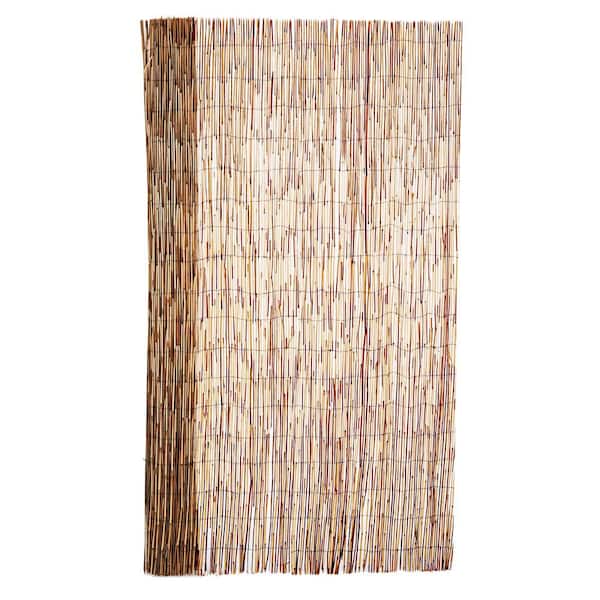Backyard X-Scapes 6 ft. H x 16 ft. L Bamboo Cocoa Peeled Reed Fence Panel Decorative Screen Fence for Backyard Garden Fencing Divider