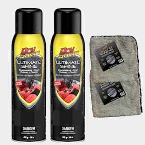 Ultimate Shine 14 oz. Car Interior Cleaner and Protectant plus 2 in 1 Microfiber Towels (2-Pack)