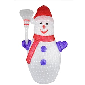 4 ft. Pre-lit Commercial Grade Acrylic Snowman Christmas Outdoor Decoration - Polar White LED Lights