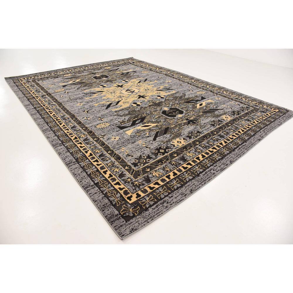 Handmade Taftan Gray Synthetic 9' x 12' Easy-Care Area Rug